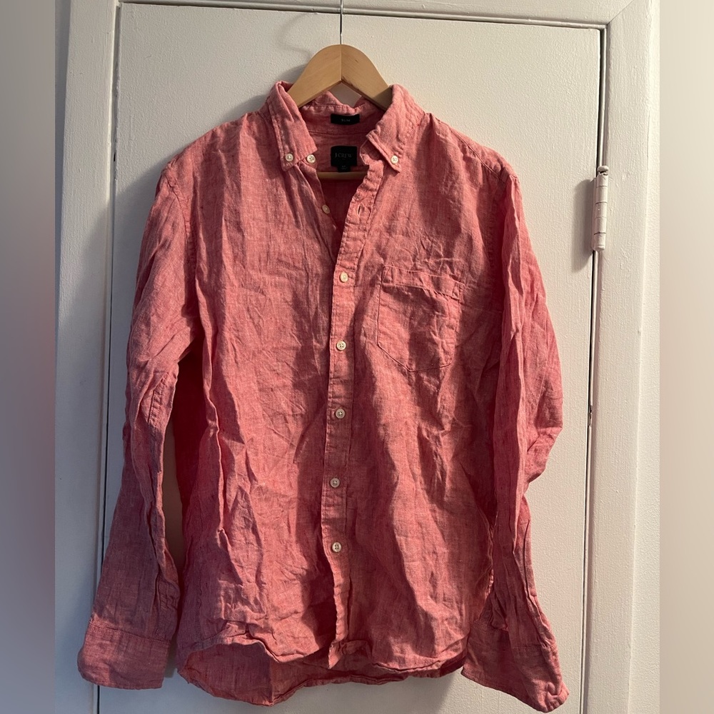 J Crew Men’s Linen Button Down Shirt M